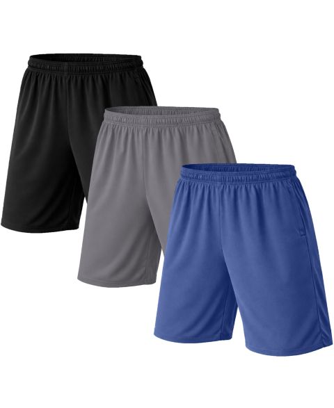 Мужские шорты Q-Active Regular-Fit Shorts, 3-Piece Set, цвет: Чёрный / Серый