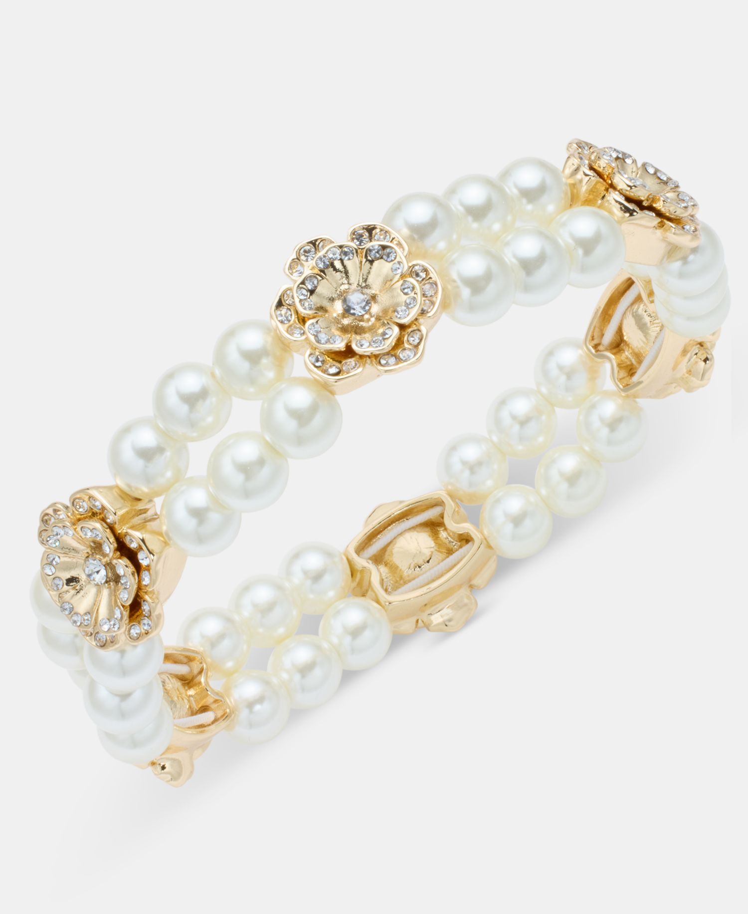 Imitation Pearl Flower Stretch Bracelet