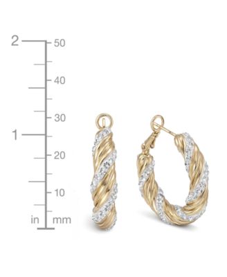 Clear Crystal Twist Hoop Earrings