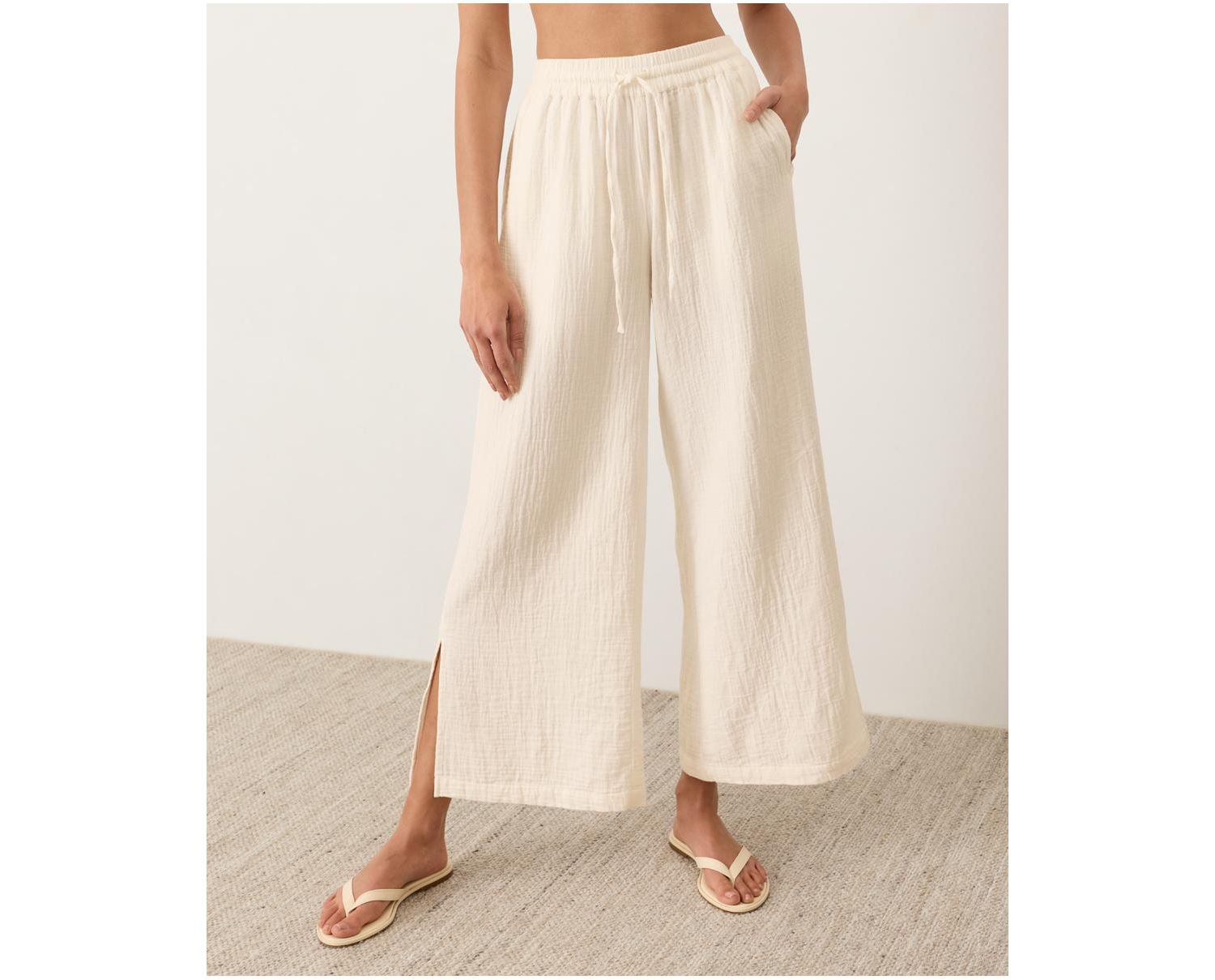 Women's Organic Cotton Coastal Double Gauze Split Hem Pant