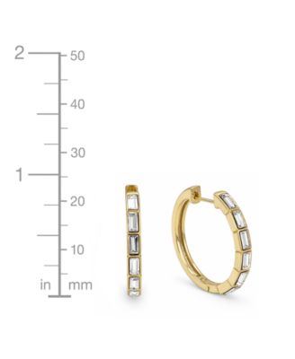 Crystal Baguette Hinged Hoop Earrings