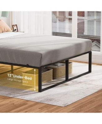 Queen Ultra Sturdy Metal Bed Frame 3-in-1 Steel Support No Box Spring Easy Assembly