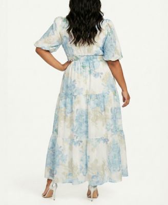 Taylor Plus Size Twist-Front V-Neck Maxi Dress - Macy's