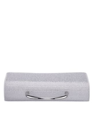 Elongated Crystal Magnetic Snap Satchel Bag