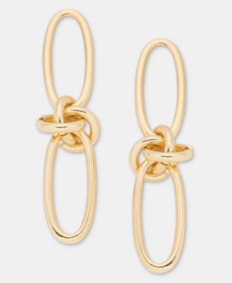 Knotted Link Linear Drop Earrings