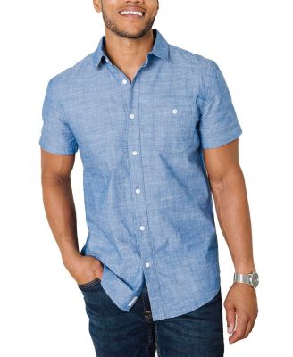 Men's Organic Chambray Short Sleeve Button Down Shirt