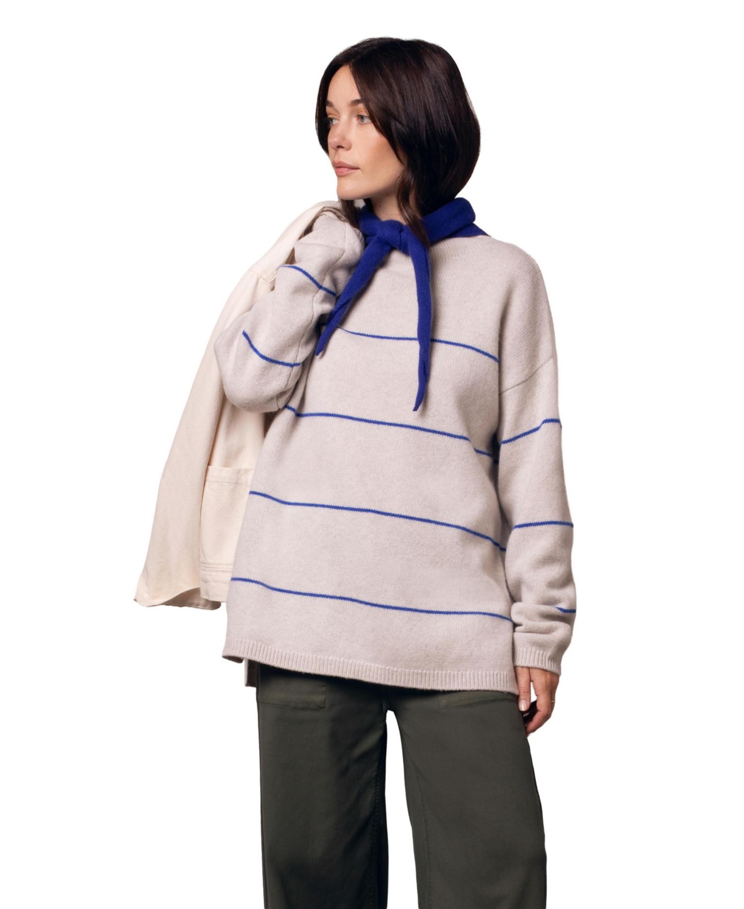 Women's Split Hem Slouch Funnel Neck Jumper