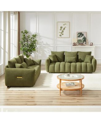 3 Seater + 3 Seater Combo Sofa, Modern Living Room Teddy Sofa Frame