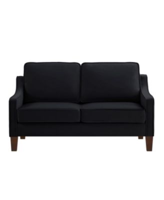 Upholstered Velvet Loveseat Sofa with Wooden Legs