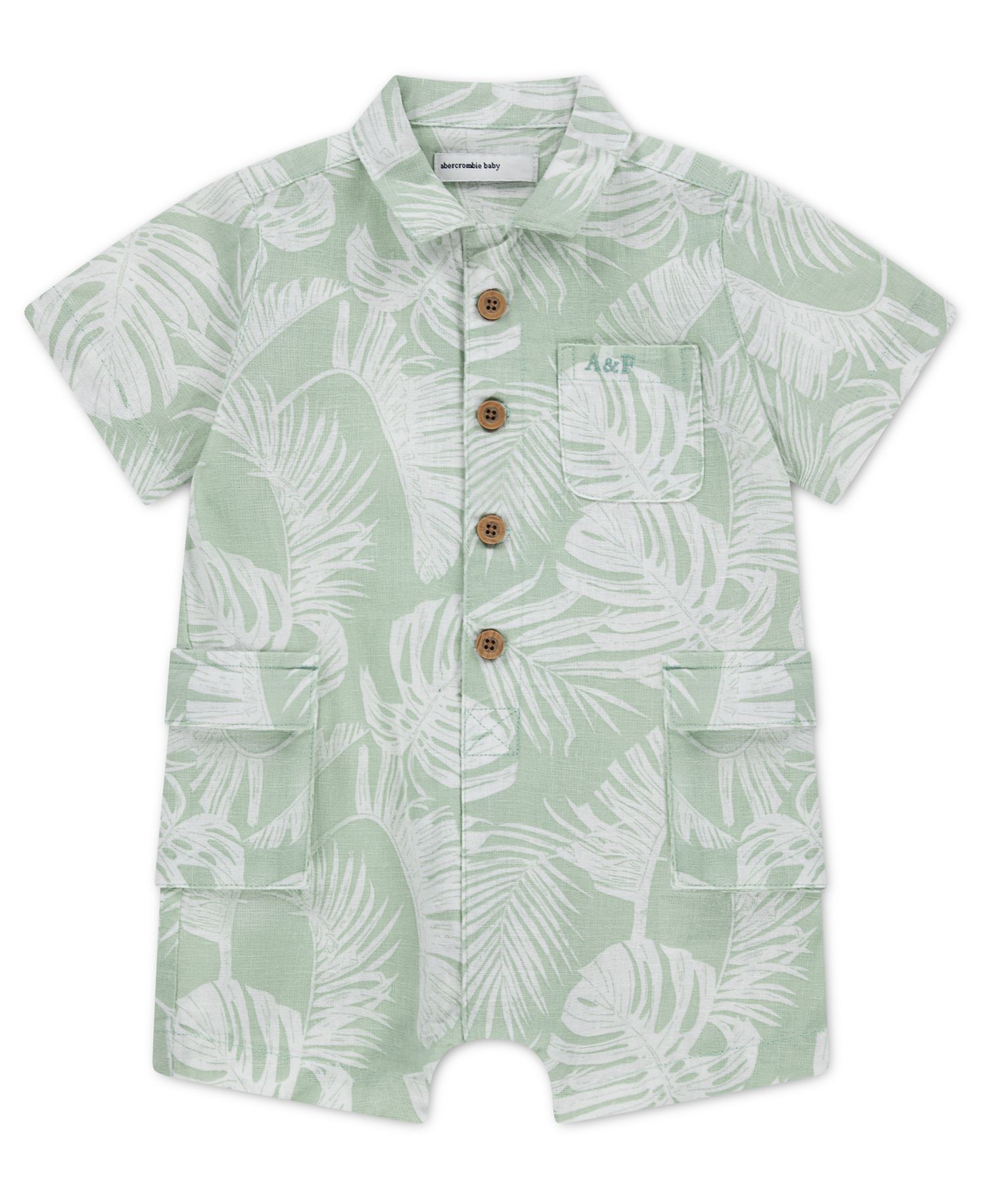 Baby Boys' Short-Sleeve Cargo Romper