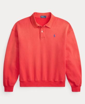 Women's Lightweight Fleece Long-Sleeve Polo Sweatshirt