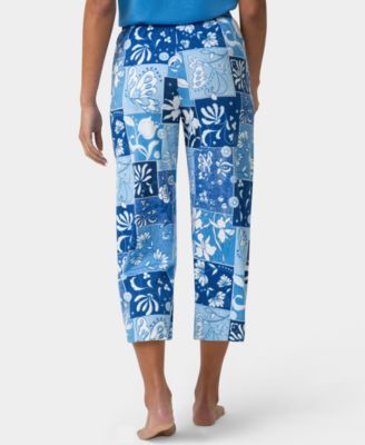 Women's Printed Capri Mid-Rise Pants