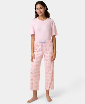 Women's Printed Capri Mid-Rise Pants