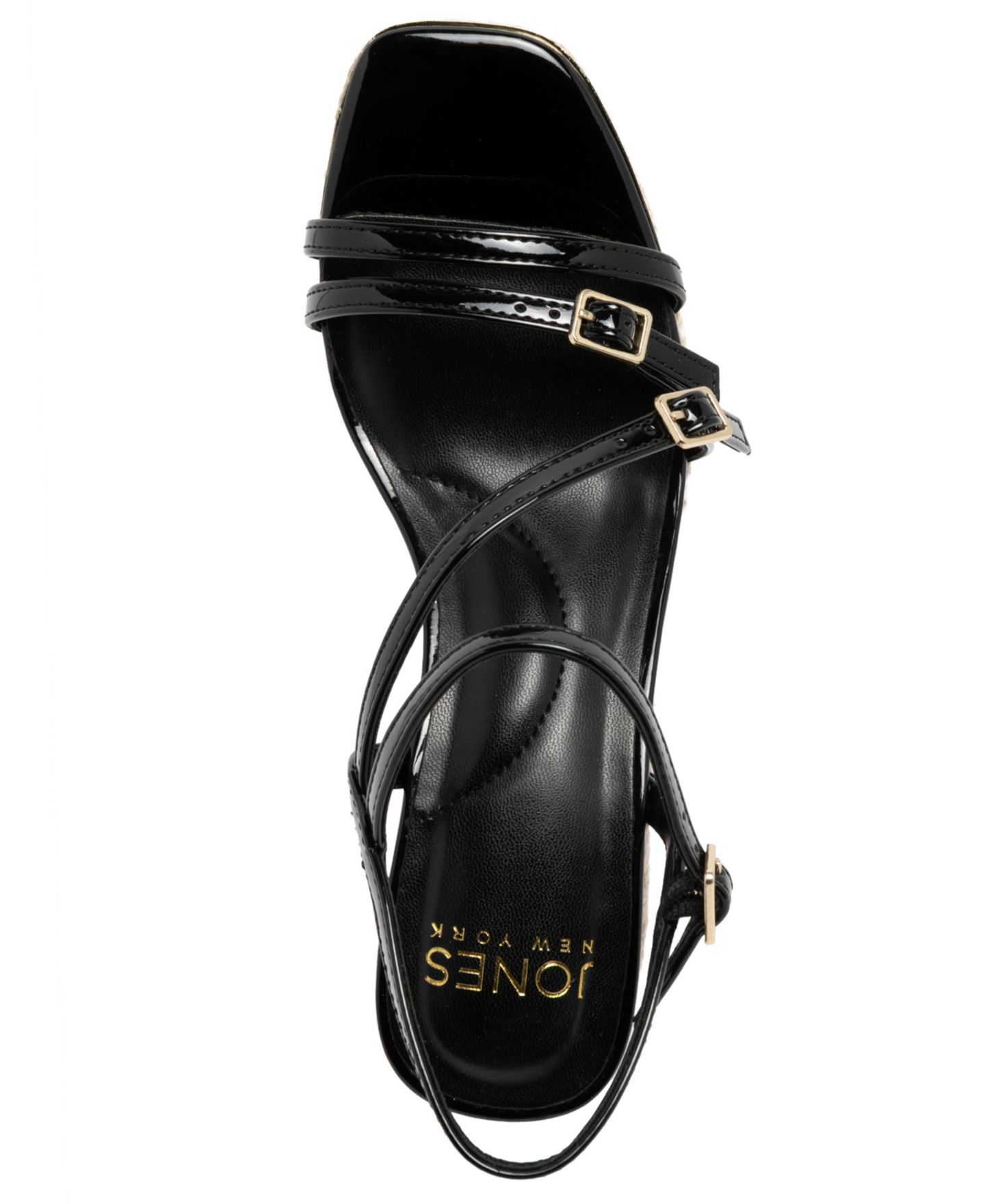 Женские сандалии Jones New York Harisyn Strappy Espadrille Wedge, цвет: Чёрный лаковый — фото 4