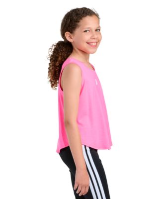 Girls' 8-16 Sleeveless M&eacute;lange Flounce Tank Top