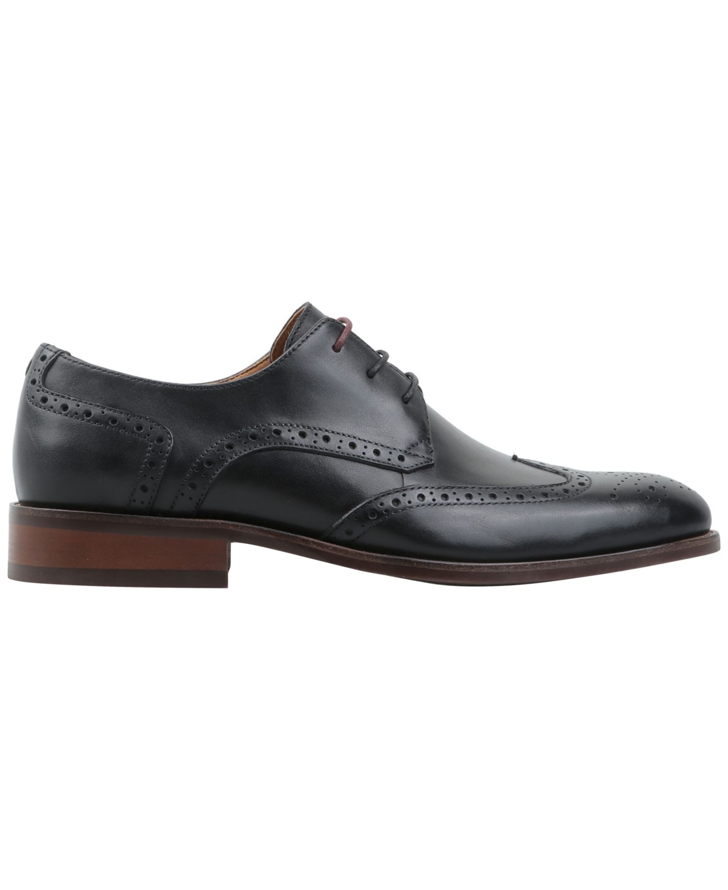 Men's Genuine Leather Wing-Tip Derby Dress Shoes