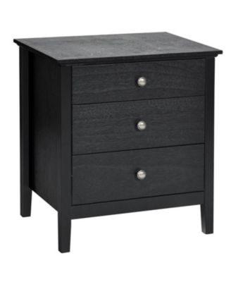 Nightstand Beside End Side Table Organizer with 3 Drawers
