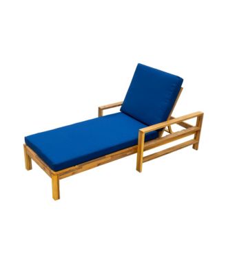 Acacia Wood Adjustable Backrest Outdoor Lounge Chair