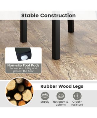 Upholstered Dining Chairs Set of 2 w/ Rubber Wood Legs Padded Seat Nailhead Trim