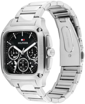 Men's Multifunction Silver Tone Stainless Steel Bracelet Watch, 39mm