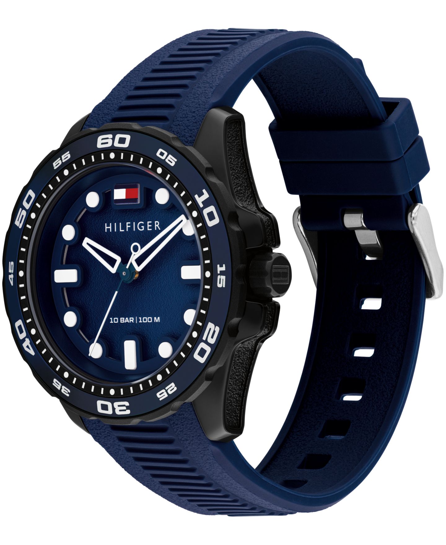 Мужские часы Tommy Hilfiger Quartz Blue Silicone Strap Watch, 40mm — фото 2