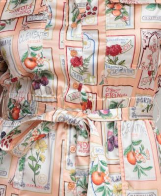 Women's Botanical-Print Short-Sleeve Romper