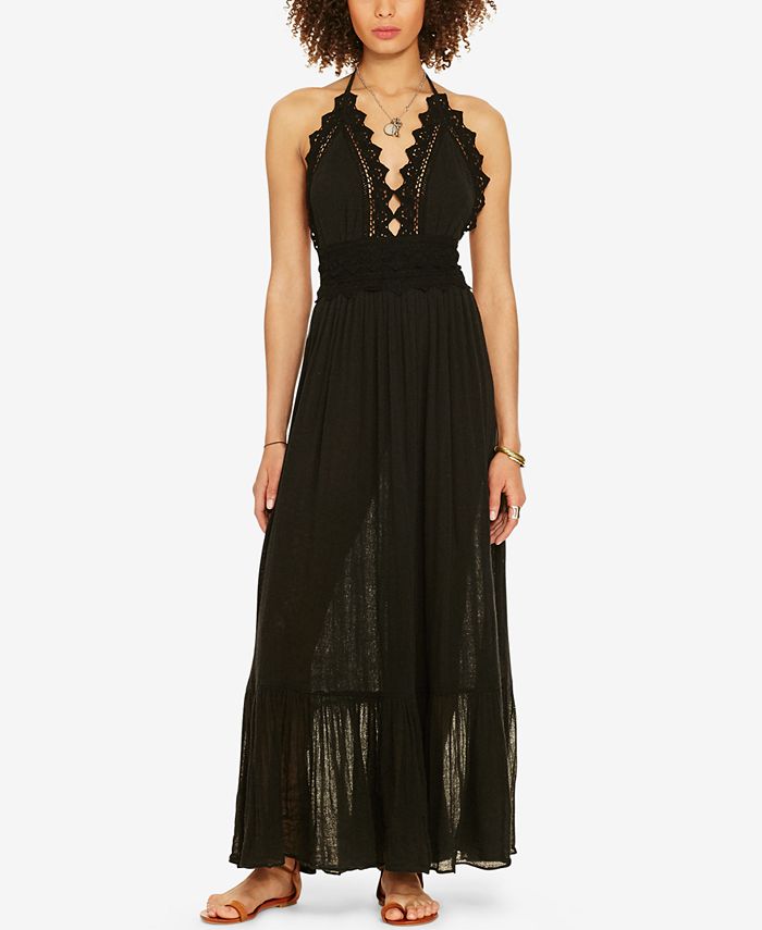 Denim & Supply Ralph Lauren LaceTrim Gauze Halter Dress Macy's