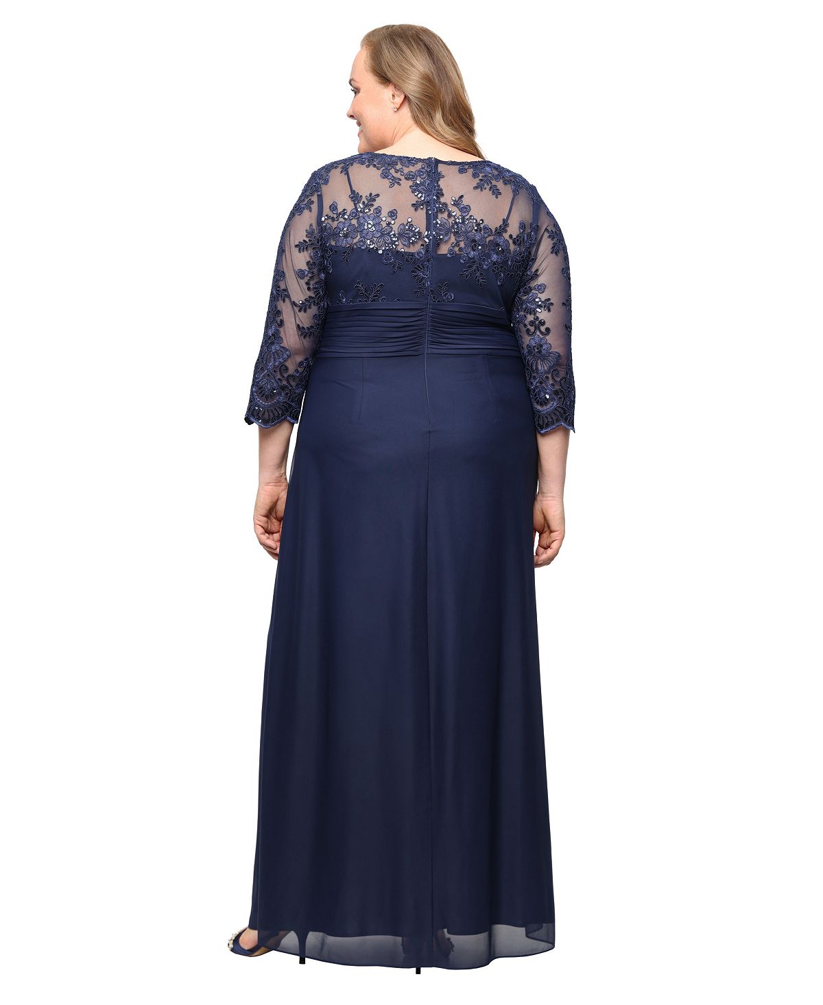 Alex Evenings Plus Size V-Neck Pull-On Dress view 3 — MAYCSS fashion products