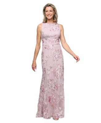 Petite Boat Neck Sleeveless Gown