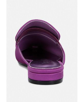 PERRINE Womens Diamante Brooch Slip On Mules