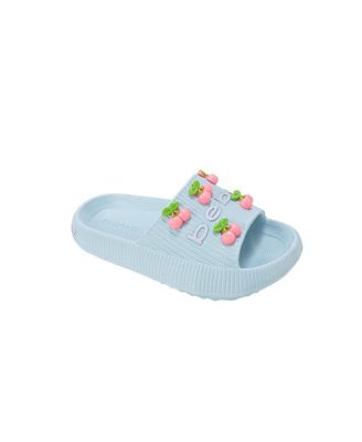 Little Girls Girls  EVA Slide - Lightweight Comfy Slide Sandals with Cherry Charms