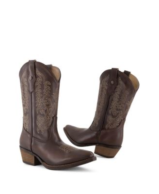 Women's Leather Boots Western Style
