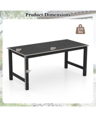 6 Person Patio Dining Table with Wood Look Top