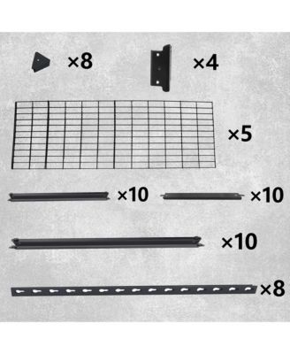 5-Tier Heavy Duty Metal Shelving Unit - Adjustable Storage Rack for Garage Basement Warehouse, 4000 lbs Total Load Capacity