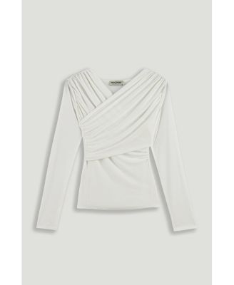 Women's Draped Detail Long Sleeve Top