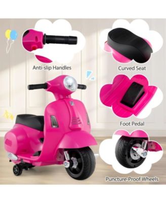 Kids Ride on Motorcycle Licensed Vespa with LED Headlight and Horn Sound