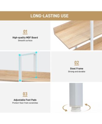 5 Tier Open Bookcase - Vintage Industrial Bookshelves with Metal Frame, MDF Board and Back Fence for Home Office