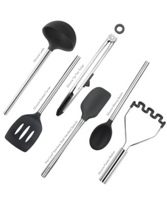 Utensil 6-Pc. Silicone with Steel Handles Set