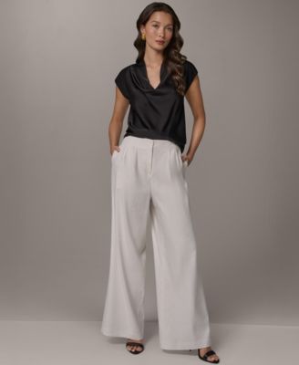 Women's Pleated Wide-Leg Pants