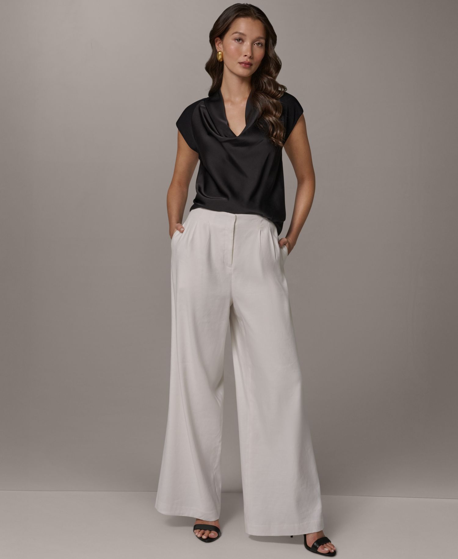 Women's Pleated Wide-Leg Pants
