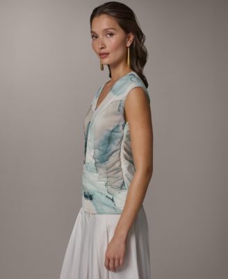 Women's Printed V-Neck Top