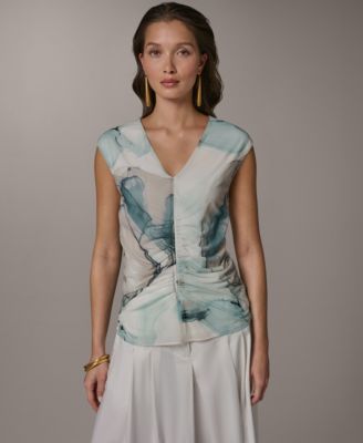 Women's Printed V-Neck Top