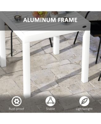 Extendable Patio Dining Table for 4-6, Outdoor Dining Table,