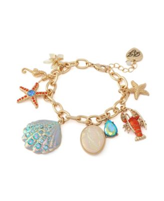 Faux Stone Sealife Charm Bracelet