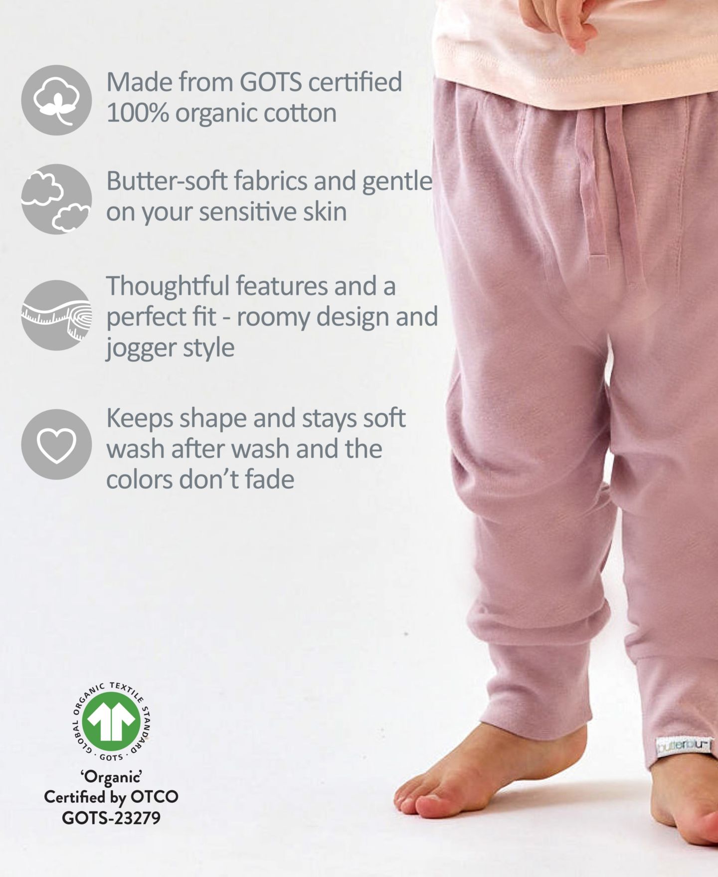 Брюки butterblu Or Drawstring Jogger Pants, 4-Pack для малышей, цвет: Синий — фото 4