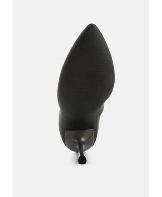 Womens Zudio Solid Mid Heel Sock Boots