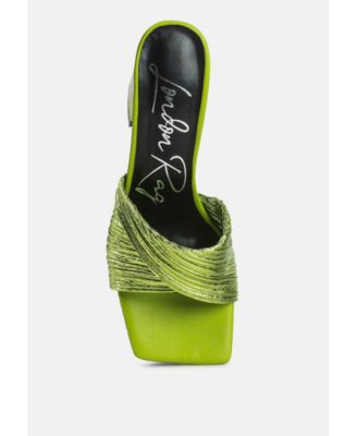 Womens Salty You Crinkled Triangular Block Heel Sandals