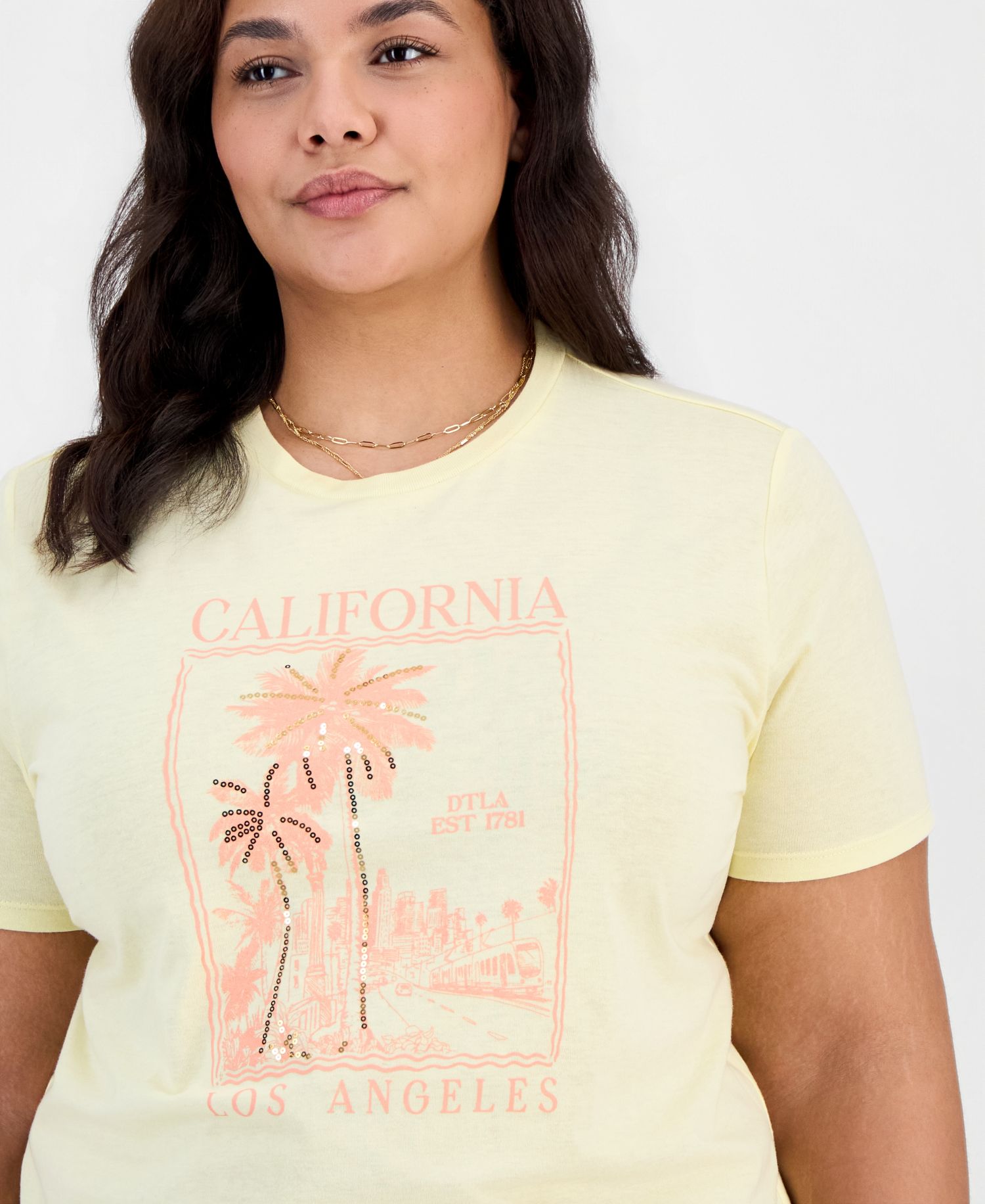 Trendy Plus California Sequin Graphic Tee