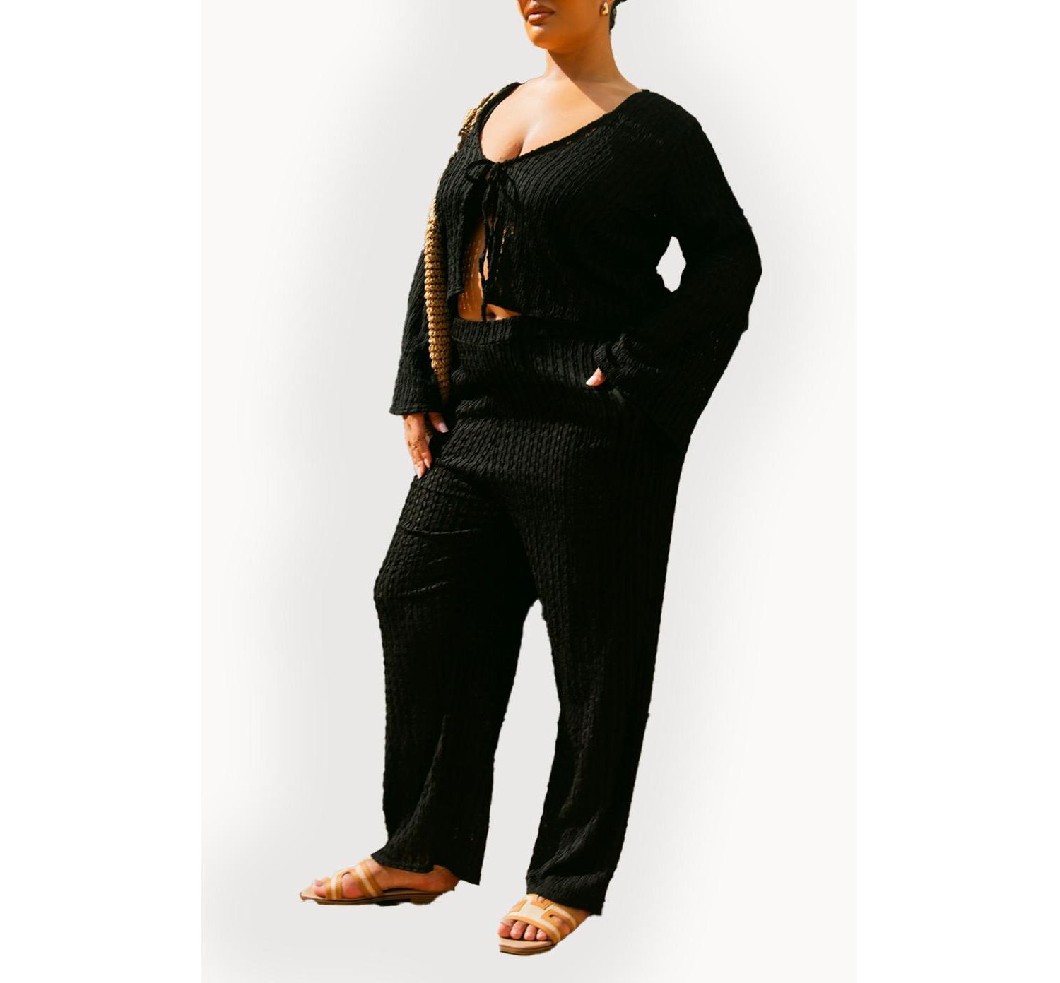 Women's Curve Crochet Tie Front Resort Top