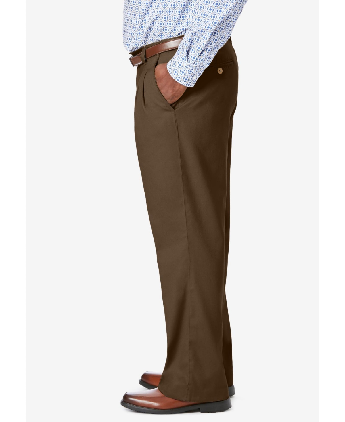 KingSize Big & Tall Relaxed Fit Wrinkle-Free Expandable Waist Pleated Pants
